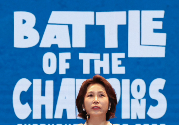 모두의 케이팝 인사말 하는 김혜경 여사