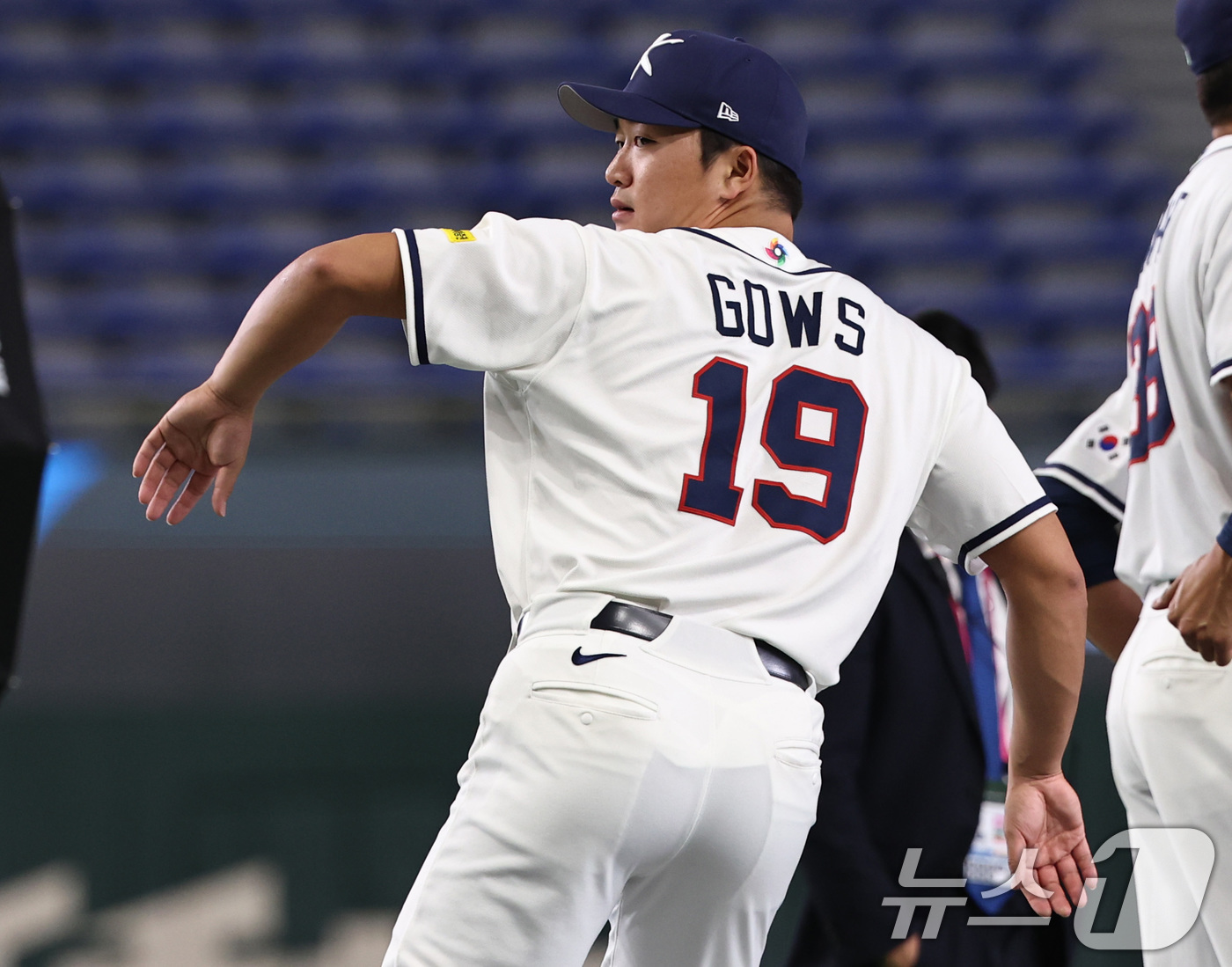 (도쿄=뉴스1) 구윤성 기자 = 2026 월드베이스볼클래식(WBC) 대한민국 국가대표팀 고우석이 4일 일본 도쿄돔에서 훈련하고 있다. 2026.3.4/뉴스1