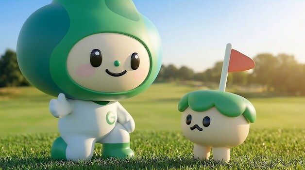 한국골프장경영협회, 공식 마스코트 '필뚜·성공이' 공개