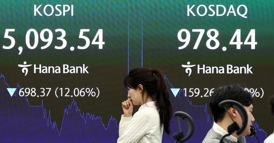'코스피 12.06%, 코스닥 14%' 하락