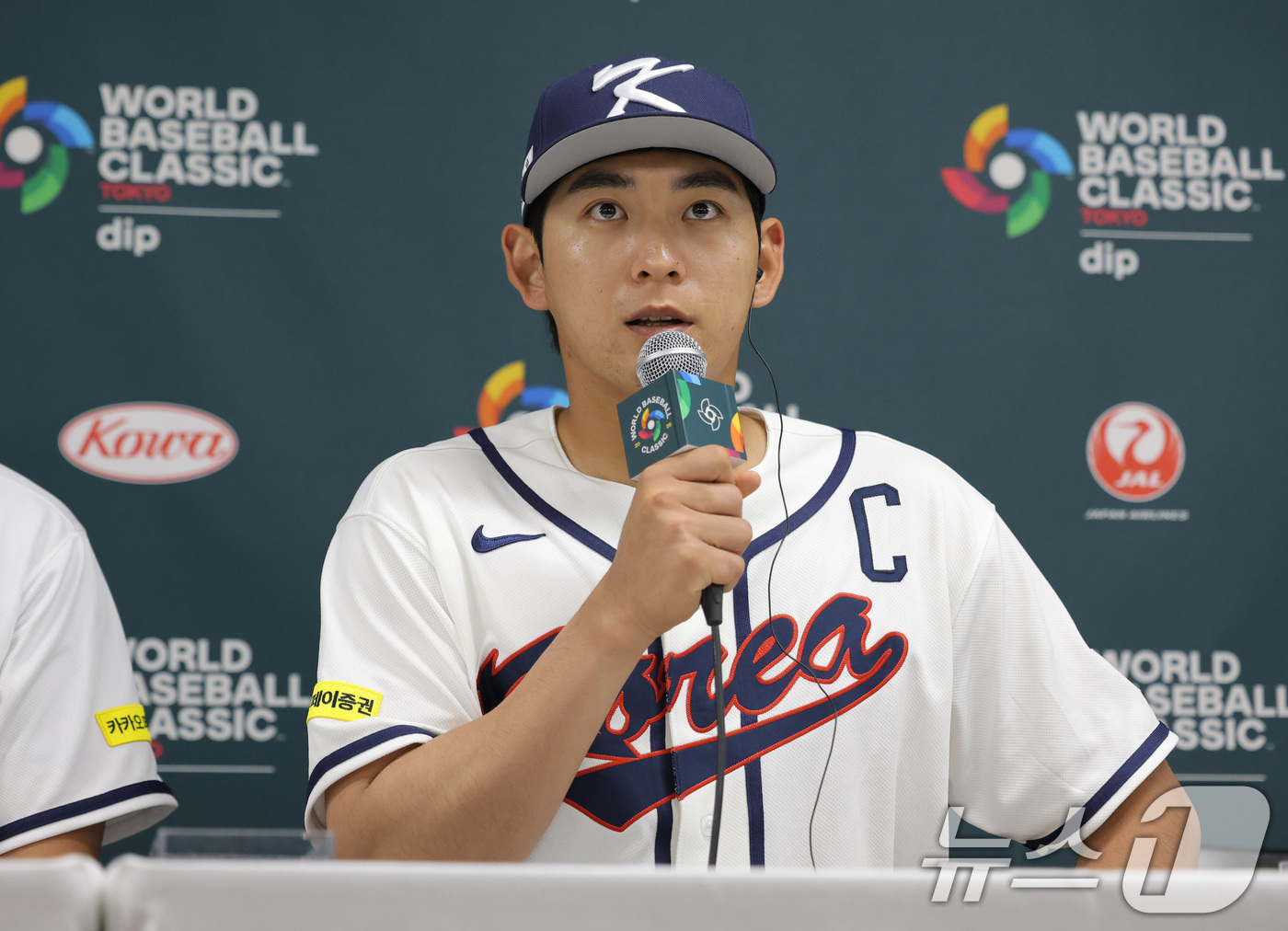 (도쿄=뉴스1) = 2026 월드베이스볼클래식(WBC) 대한민국 국가대표팀 이정후가 4일 일본 도쿄돔에서 체코와의 1차전 경기를 하루 앞두고 기자회견을 하고 있다. (WBC 사무국 …