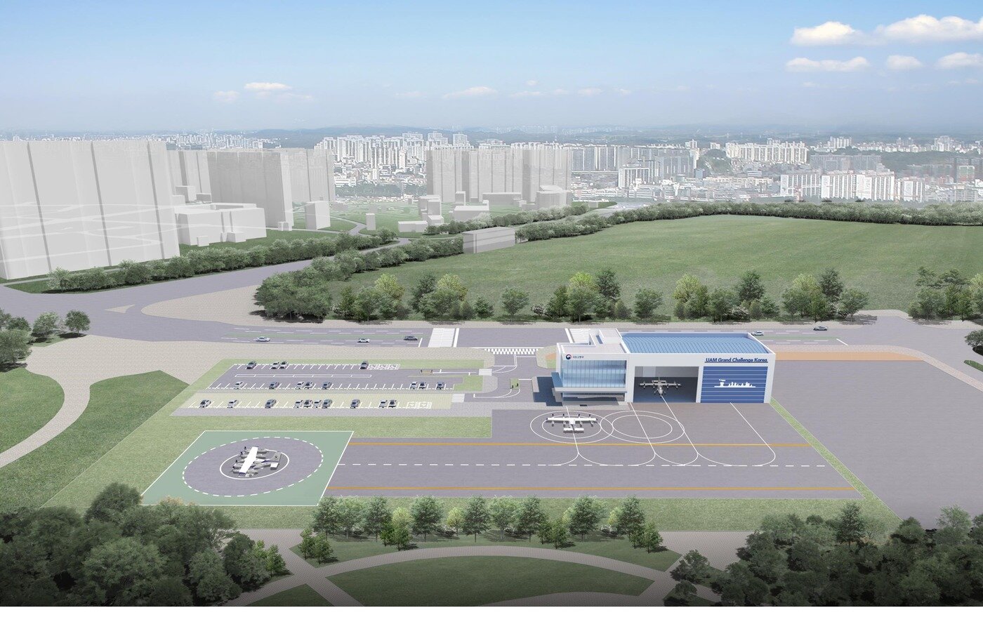 본문 이미지 - 킨텍스 K-UAM 실증 버티포트 조감도(안)(국토교통부 제공).뉴스1 ⓒ News1