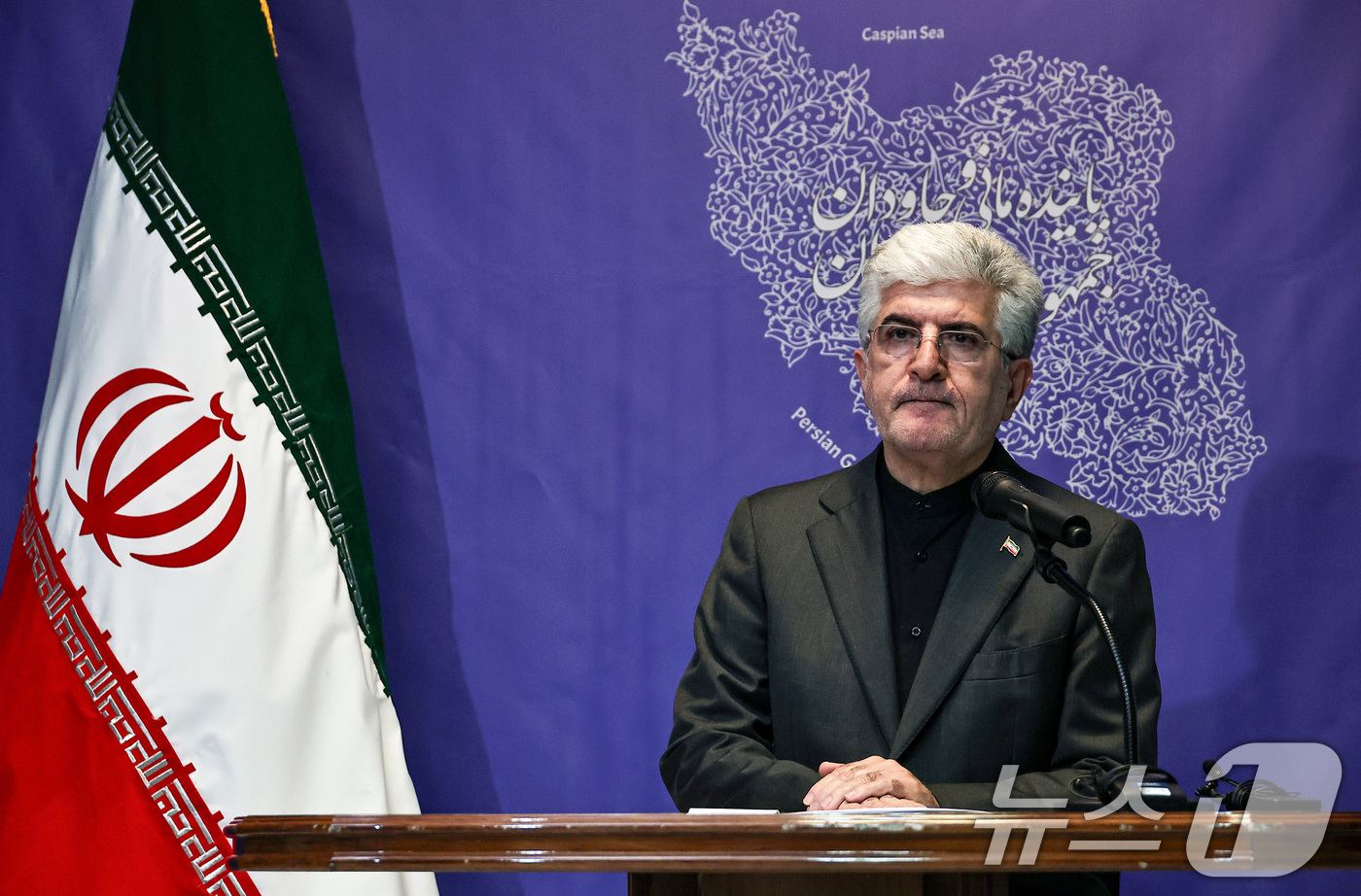 (서울=뉴스1) 최지환 기자 = 사이드 쿠제치 주한 이란 대사가 5일 오전 서울 용산구 주한 이란 대사관에서 미국·이스라엘의 대이란 공격과 관련한 이란 정부의 입장을 발표하기 전 …