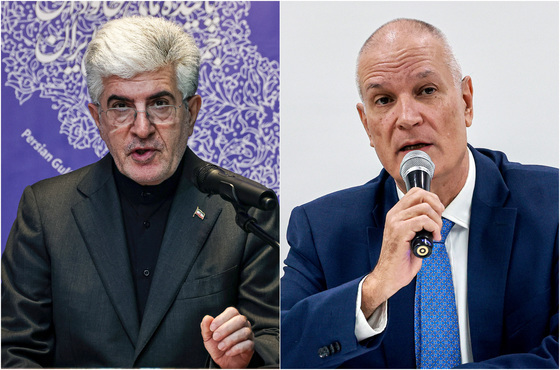 기자회견 갖는 이란·이스라엘 주한 대사