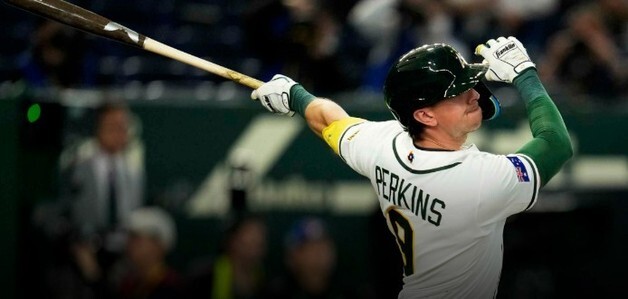 호주 포수 퍼킨스, 대만 상대 선제 투런포…대회 첫 홈런[WBC]