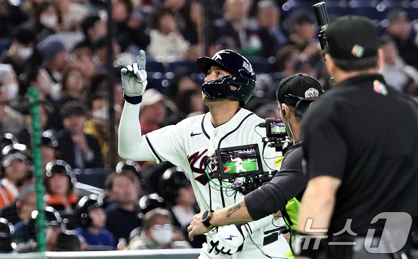 (도쿄=뉴스1) 구윤성 기자 = 5일 오후 일본 도쿄돔에서 열린 2026 월드베이스볼클래식 C조 1차전 대한민국과 체코의 경기. 대한민국의 3회말 1사 주자 없는 상황, 셰이 위트 …