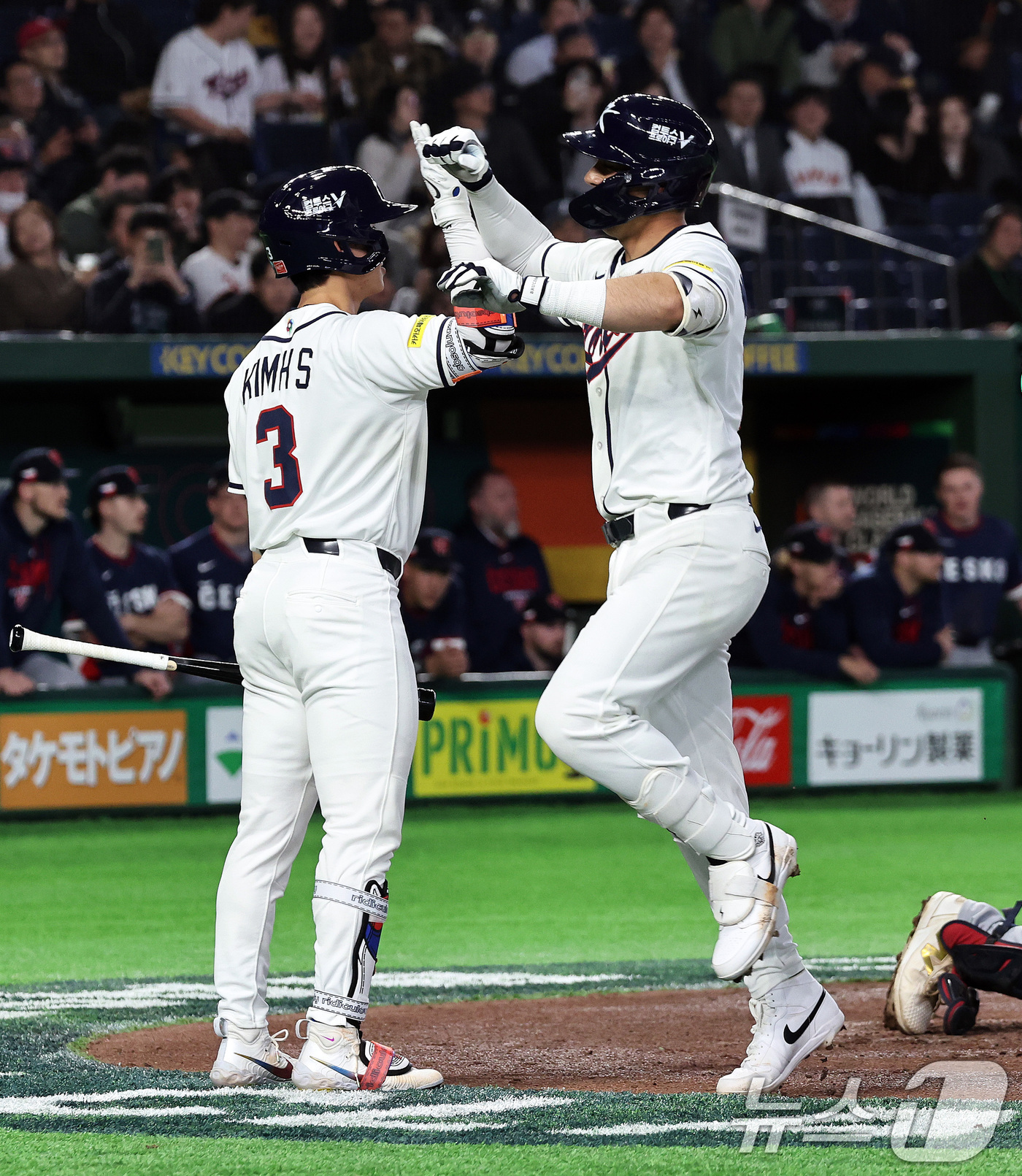 (도쿄=뉴스1) 구윤성 기자 = 5일 오후 일본 도쿄돔에서 열린 2026 월드베이스볼클래식 C조 1차전 대한민국과 체코의 경기. 대한민국의 3회말 1사 주자 없는 상황, 셰이 위트 …