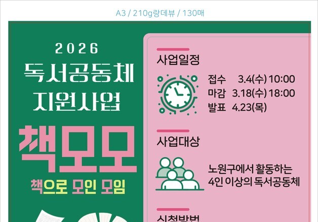 노원구, 독서공동체 '책모모' 공모…30개 팀 활동비 지원