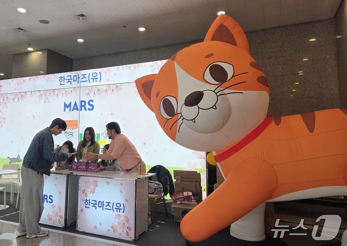 본문 이미지 - 한국고양이수의사회는 서울 세종대에서 KSFM 컨퍼런스를 열었다. 한국마즈 부스. ⓒ 뉴스1