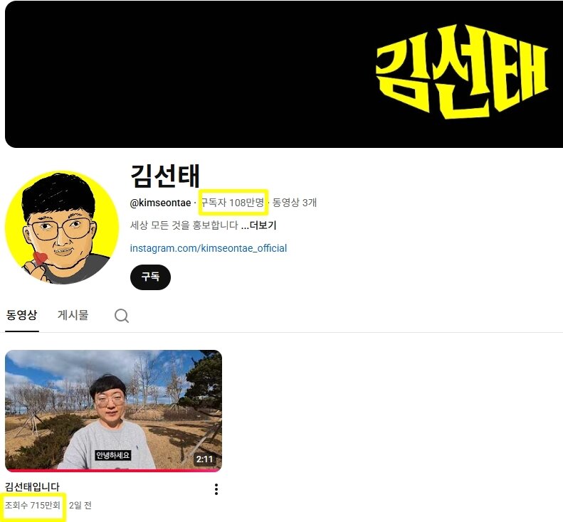 본문 이미지 - 김선태 유튜브