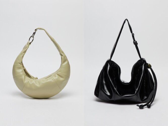 본문 이미지 - 아카이브 앱크 스몰 플링 호보백(왼쪽)과 플링 캐리백(코오롱FnC 제공)