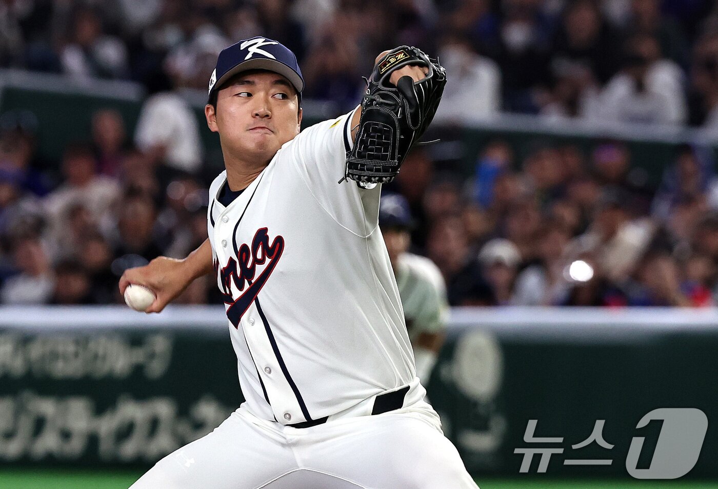 본문 이미지 - 2026 WBC에 출전한 투수 고우석. 2026.3.8 ⓒ 뉴스1 구윤성 기자