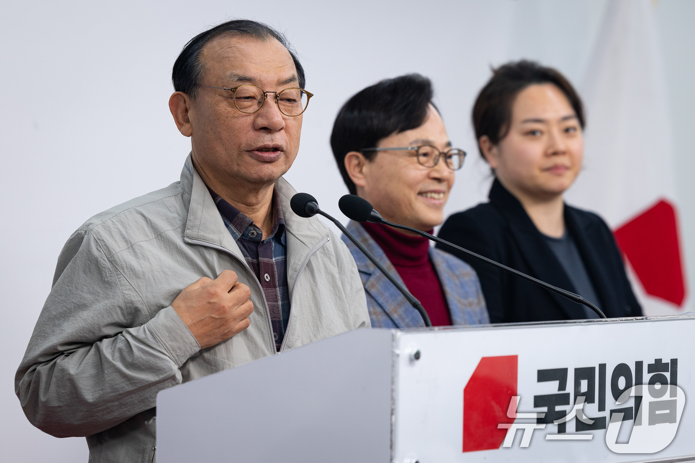 (서울=뉴스1) 유승관 기자 = 이정현 국민의힘 공천관리위원장이 9일 서울 여의도 중앙당사에서 열린 기자간담회에서 모두 발언을 하고 있다. 2026.3.9/뉴스1