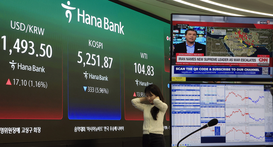 중동 상황에 환율-국제유가 급등, 코스피 하락