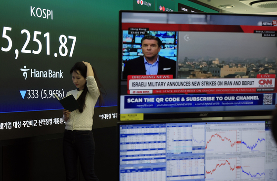 중동 상황에 국내 증시 큰 폭 하락