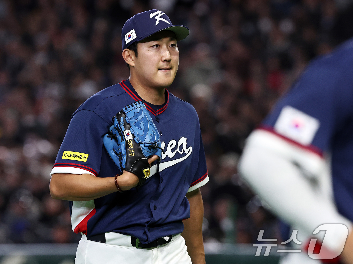 (도쿄=뉴스1) 구윤성 기자 = 9일 일본 도쿄돔에서 열린 2026 월드베이스볼클래식 조별리그 C조 대한민국과 호주의 경기. 대한민국 선발투수 손주영이 1회 무실점으로 이닝을 마친 …