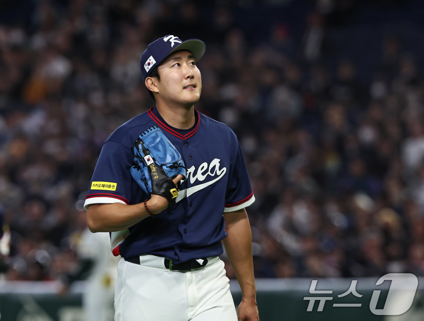 (도쿄=뉴스1) 구윤성 기자 = 9일 일본 도쿄돔에서 열린 2026 월드베이스볼클래식 조별리그 C조 대한민국과 호주의 경기. 대한민국 선발투수 손주영이 1회 무실점으로 이닝을 마친 …