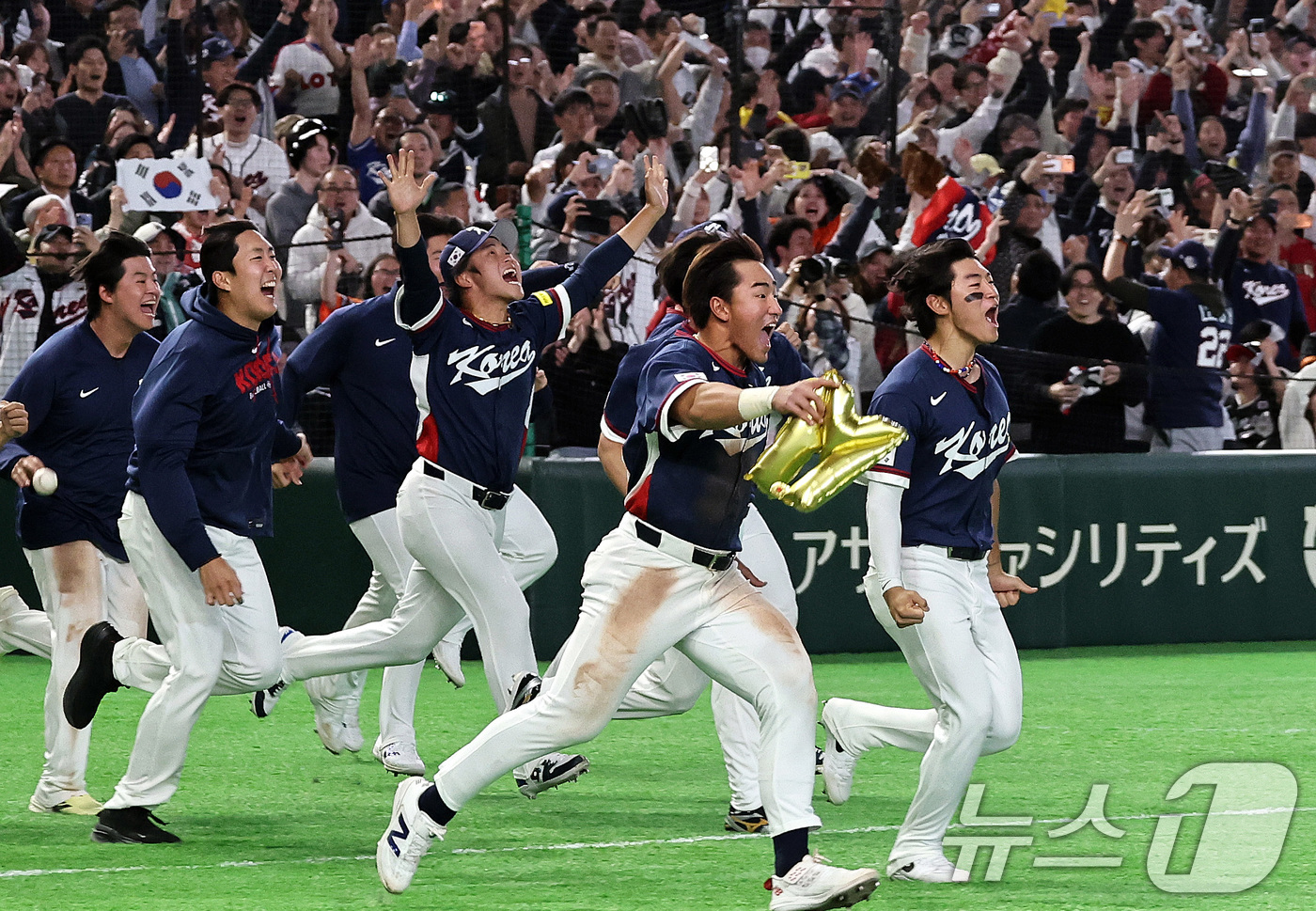 (도쿄=뉴스1) 구윤성 기자 = 9일 일본 도쿄돔에서 열린 2026 월드베이스볼클래식(WBC) 조별리그 C조 대한민국과 호주의 경기, 7-2 승리로 8강 진출을 확정지은 대한민국 …