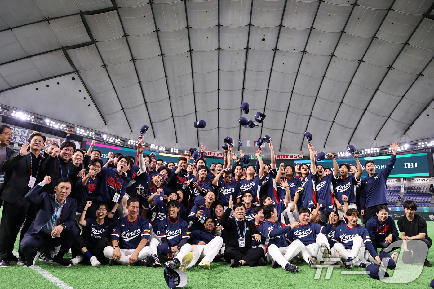 (도쿄=뉴스1) 구윤성 기자 = 9일 일본 도쿄돔에서 열린 2026 월드베이스볼클래식(WBC) 조별리그 C조 대한민국과 호주의 경기, 7-2 승리로 8강 진출을 확정지은 대한민국 …