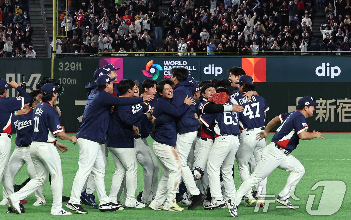 (도쿄=뉴스1) 구윤성 기자 = 9일 일본 도쿄돔에서 열린 2026 월드베이스볼클래식(WBC) 조별리그 C조 대한민국과 호주의 경기, 7-2 승리로 8강 진출을 확정지은 대한민국 …