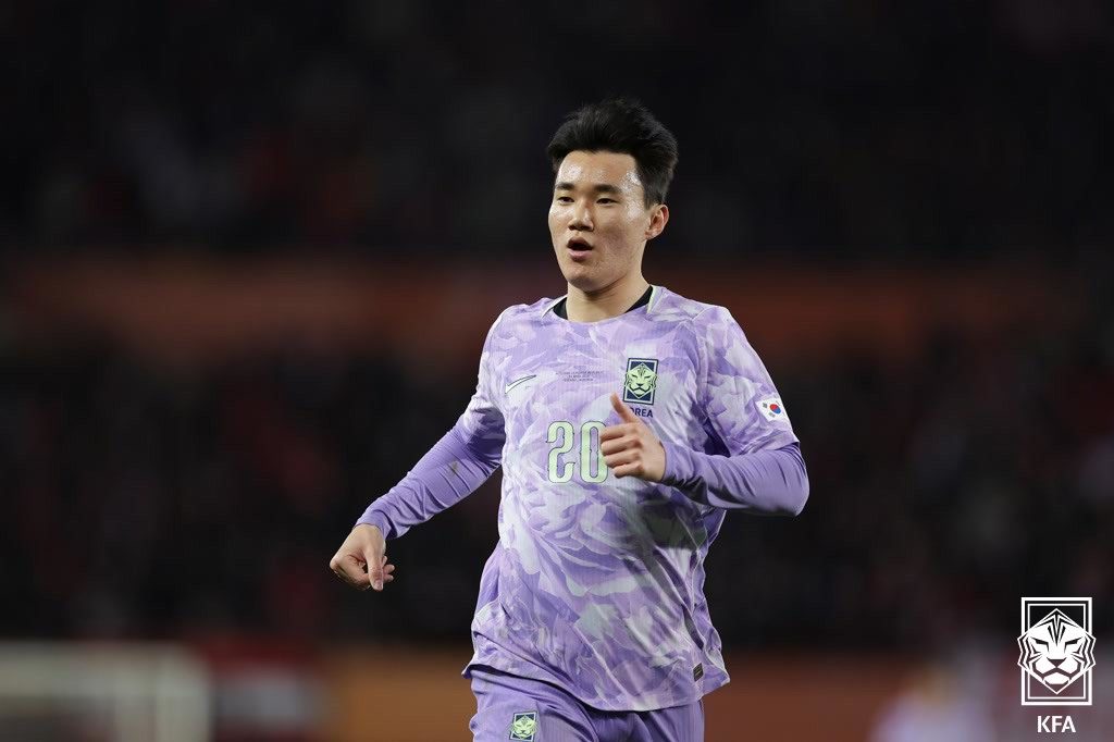 (서울=뉴스1) = 31일(현지시간) 오스트리아 빈 에른스트 하펠 스타디움에서 열린 한국 축구대표팀과 오스트리아의 평가전에서 양현준이 그라운드를 달리고 있다.(대한축구협회 제공. …