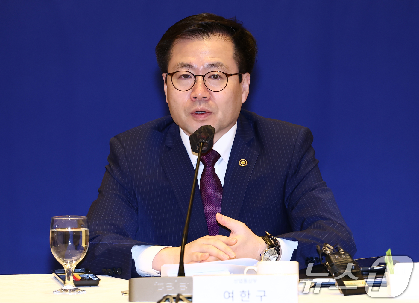 (서울=뉴스1) 김민지 기자 = 여한구 산업통상부 통상교섭본부장이 1일 오전 서울 영등포구 KFI타워에서 열린 글로벌 경제 현안대응 기업간담회에서 모두 발언을 하고 있다. 2026 …