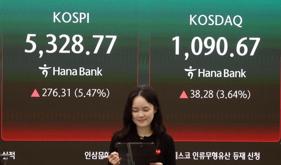 코스피 '종전 기대' 매수 사이드카…외국인·기관 팔아도 5%↑[개장시황]