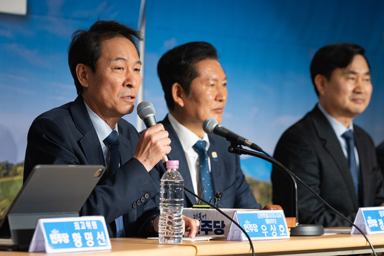 강원 민생 현장최고위 발언하는 우상호 민주당 강원지사 예비후보