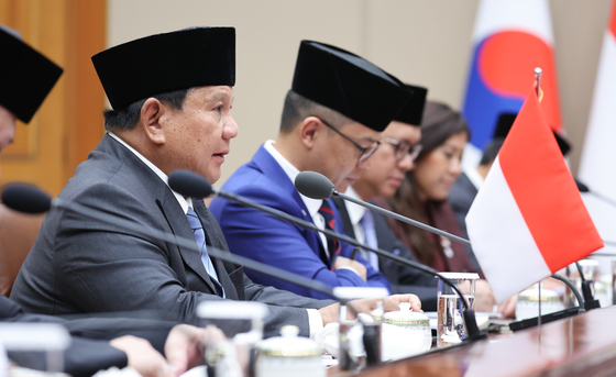 발언하는 프라보워 수비안토 인도네시아 대통령