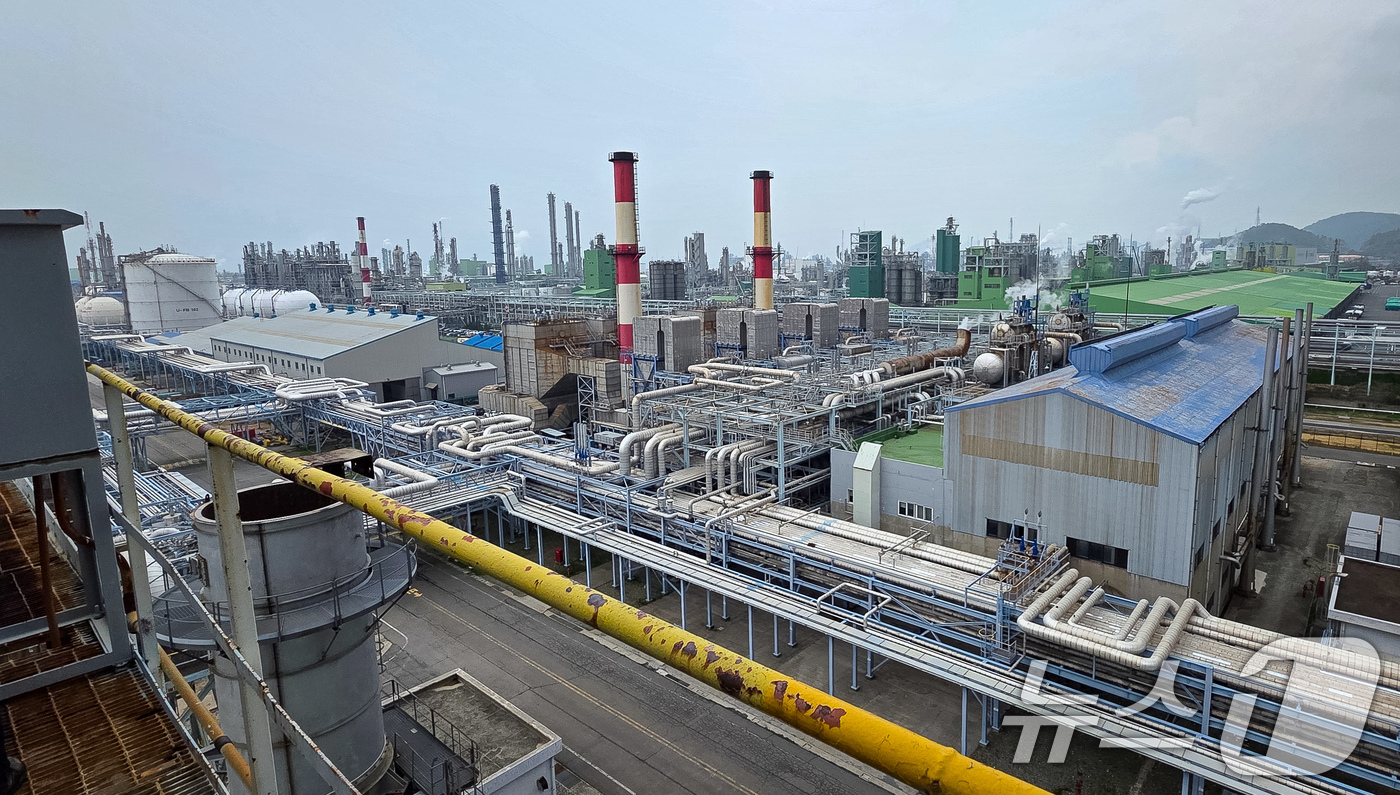 (서울=뉴스1) 유승관 기자 = 1일 전남 여수시 여수국가산단 내 여천NCC에서 나프타 가공 설비가 가동되고 있다. (더불어민주당 제공. 재판매 및 DB 금지) 2026.4.1/뉴 …