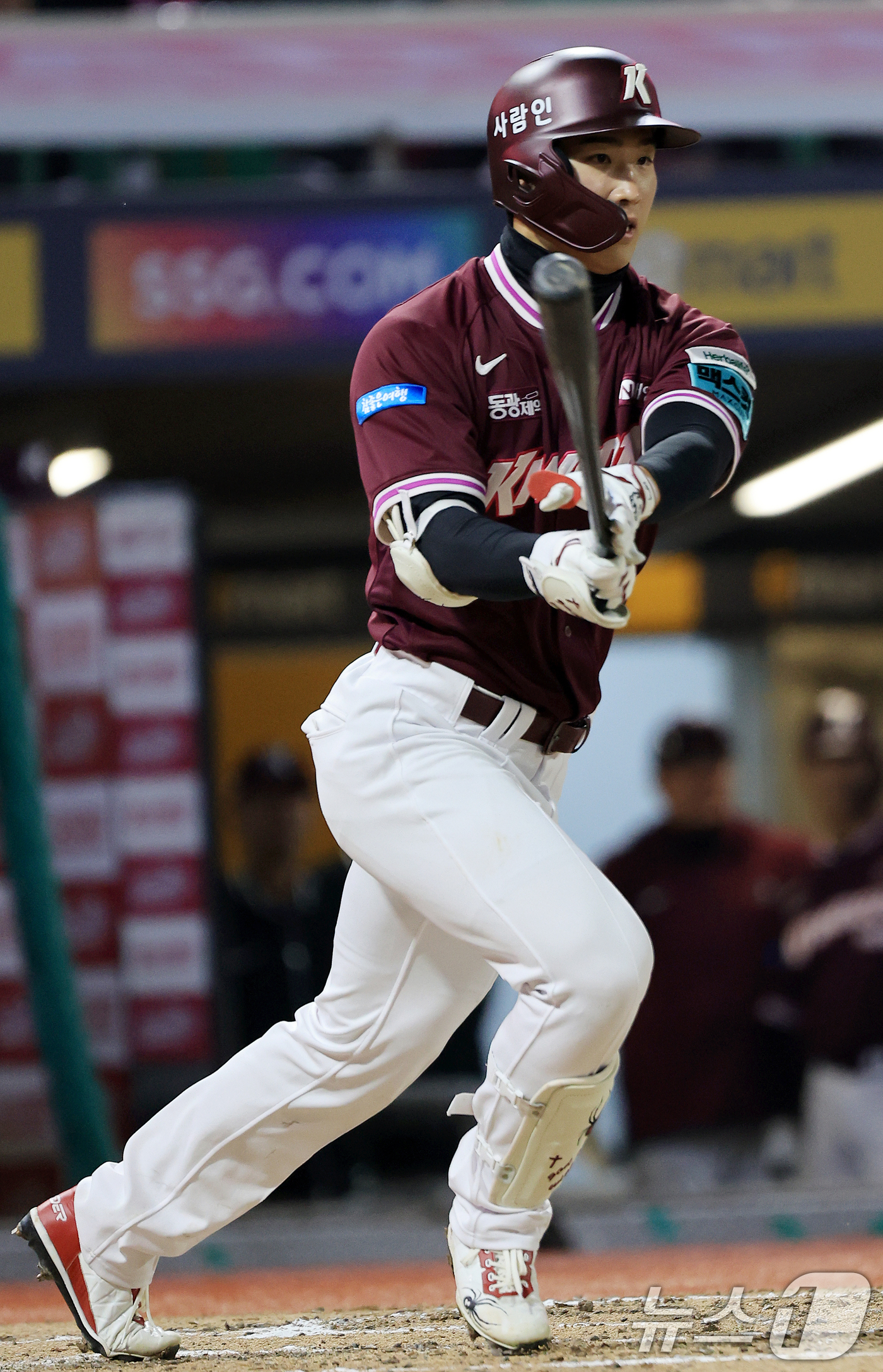 (인천=뉴스1) 이호윤 기자 = 1일 인천 미추홀구 문학야구장에서 열린 '2026 신한 SOL KBO리그' 키움 히어로즈와 SSG 랜더스의 경기, 키움 히어로즈 이주형이 5회초 선 …