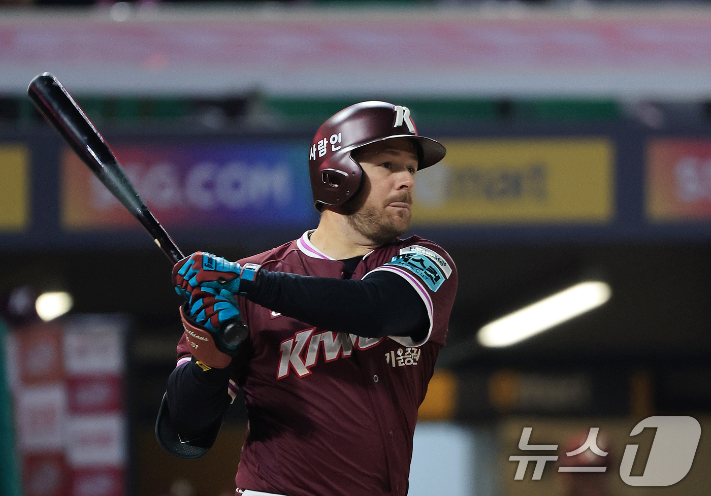 (인천=뉴스1) 이호윤 기자 = 1일 인천 미추홀구 문학야구장에서 열린 '2026 신한 SOL KBO리그' 키움 히어로즈와 SSG 랜더스의 경기, 키움 히어로즈 브룩스가 6회초 1 …