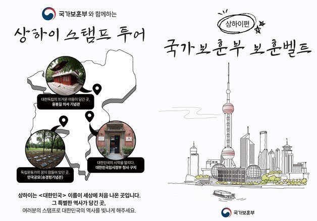 '국외 보훈벨트 스탬프 투어' 중국 상하이서 5월부터 운영