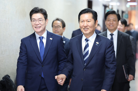 정청래·정원오 '손잡고'