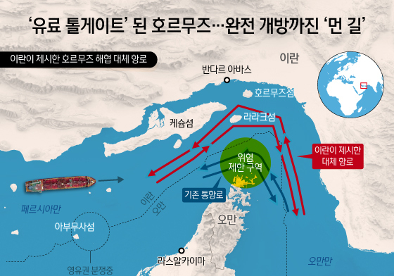 [오늘의 그래픽] '유료 톨게이트' 된 호르무즈…완전 개방까진 '먼 길'