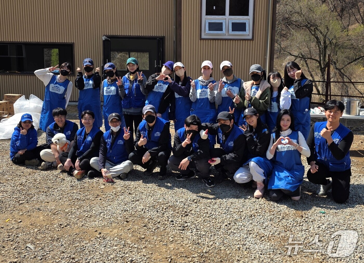 본문 이미지 - 동물보호소 봉사활동을 하고 있는 블루엔젤(내추럴발란스 제공) ⓒ 뉴스1