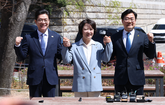 정원오·추미애·박찬대 '공통공약' 결의…1호 논의 '교통카드 통합'(종합)