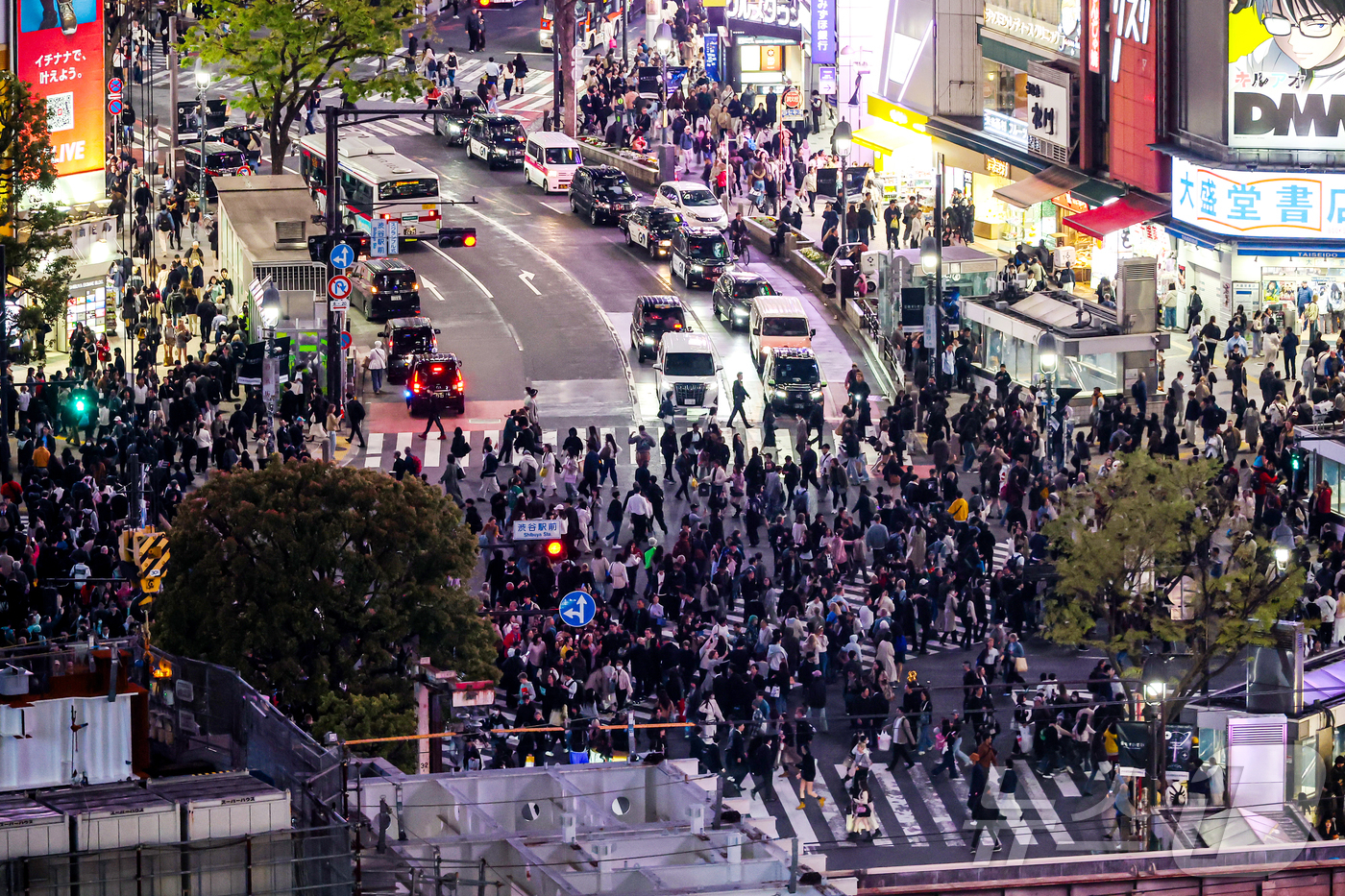 (서울=뉴스1) 김진환 기자 = 지난 3일 일본 도쿄 시부야 스크럼블 교차로. 2026.4.3/뉴스1