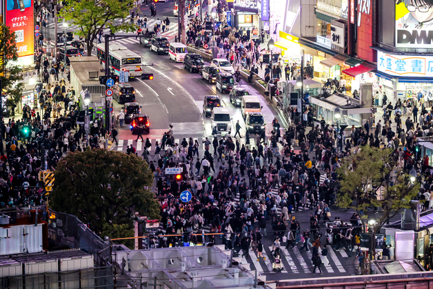 [자료사진] 일본 도쿄 시부야 스크럼블 교차로
