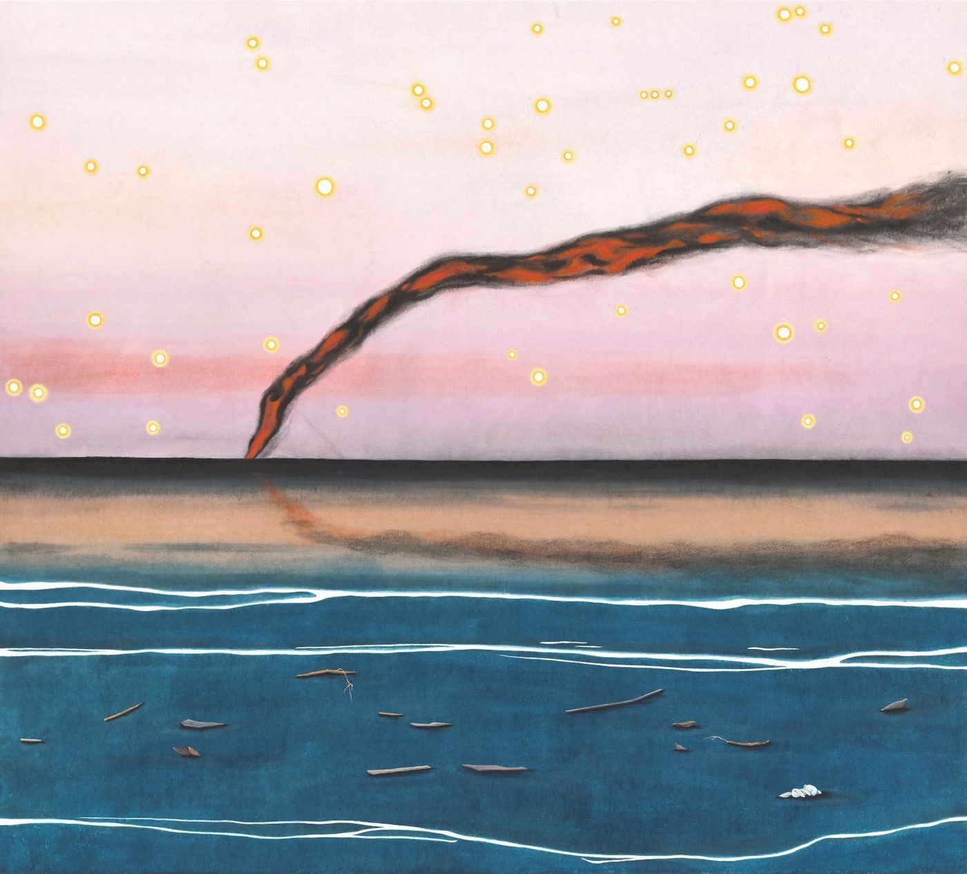 본문 이미지 - 고영미, 맞닥뜨린 장면_한지위에 채색, 90x100cm,2026 - SMALL (토포하우스 제공)