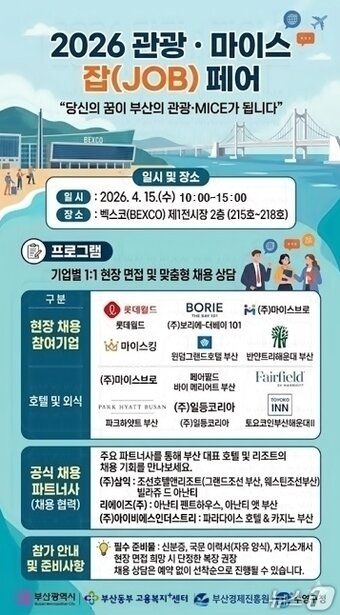 본문 이미지 - 관광·마이스 분야 잡페어.(부산경제진흥원 제공. 재판매 및 DB금지)