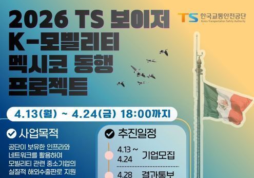 TS, 모빌리티 중소기업 해외 진출 지원…멕시코 프로젝트 모집