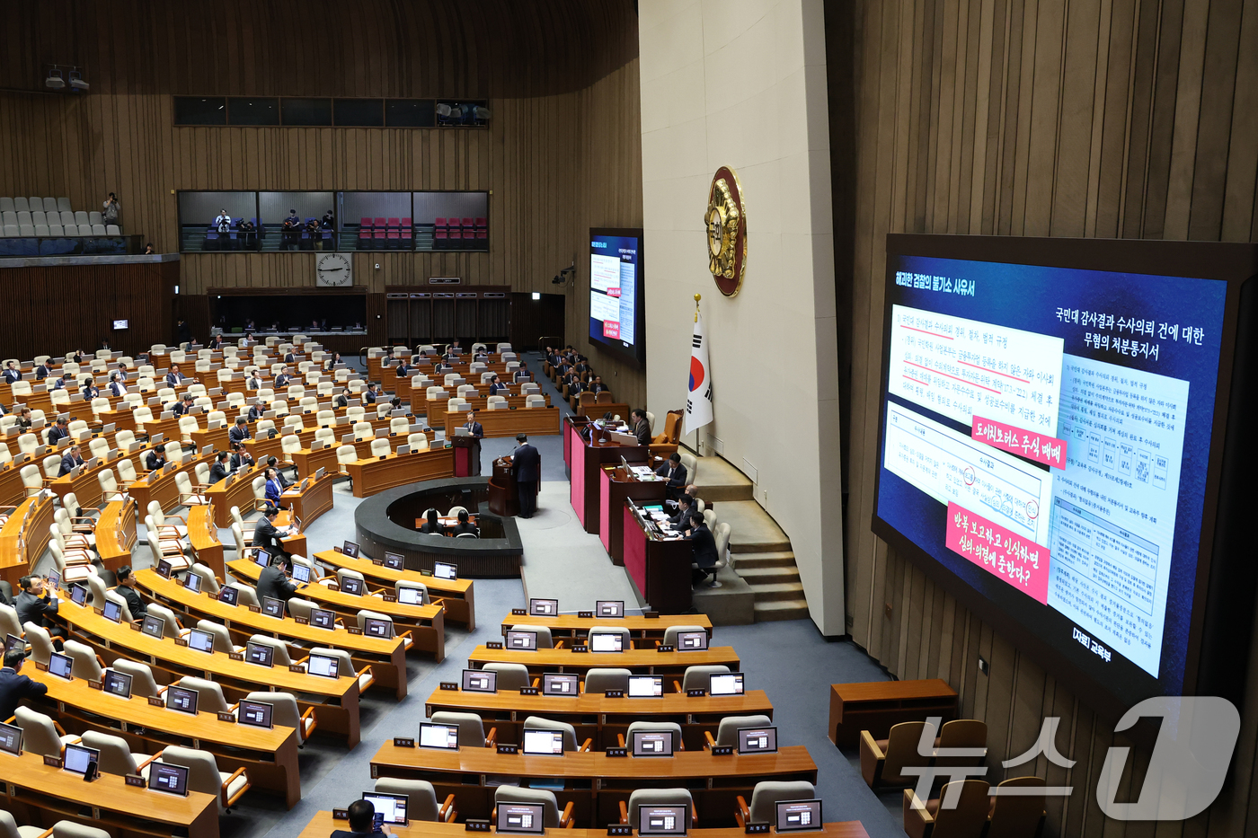 (서울=뉴스1) 이승배 기자 = 13일 서울 여의도 국회에서 열린 제434국회(임시회) 제4차 본회의 교육·사회·문화 분야에 관한 대정부질문에서 김영호 더불어민주당 의원이 정성호 …