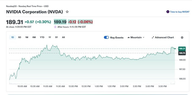 기술주 랠리에 엔비디아도 0.30% 상승