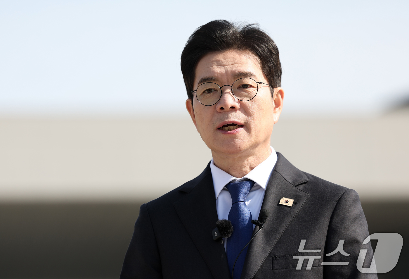 (서울=뉴스1) 임지훈 인턴기자 = 정원오 더불어민주당 서울시장 후보가 14일 오전 서울 용산구 국립중앙박물관에서 문화·관광 공약 발표를 하고 있다. 2026.4.14/뉴스1