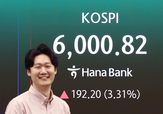 코스피, 장중 6000선 재돌파