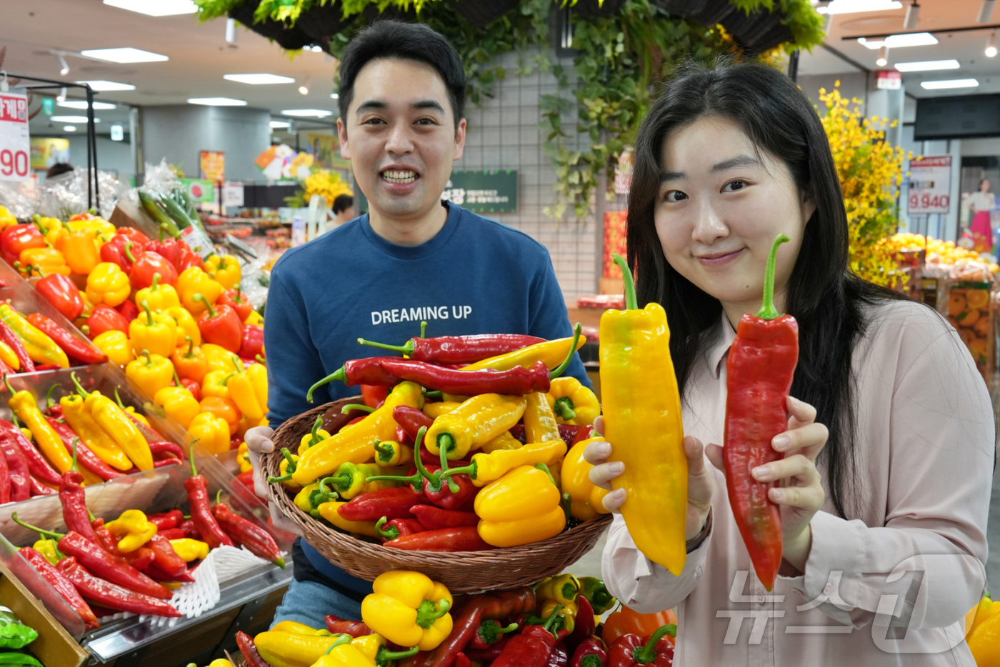 (서울=뉴스1) = 롯데마트는 오는 16일부터 22일까지 일반 파프리카보다 당도가 높은 프리미엄 품종 '트리벨리 파프리카'를 개당 990원에 판매한다고 14일 밝혔다. 사진은 서울 …