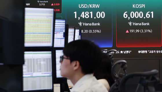 코스피, 30거래일 만에 장중 6000선 터치