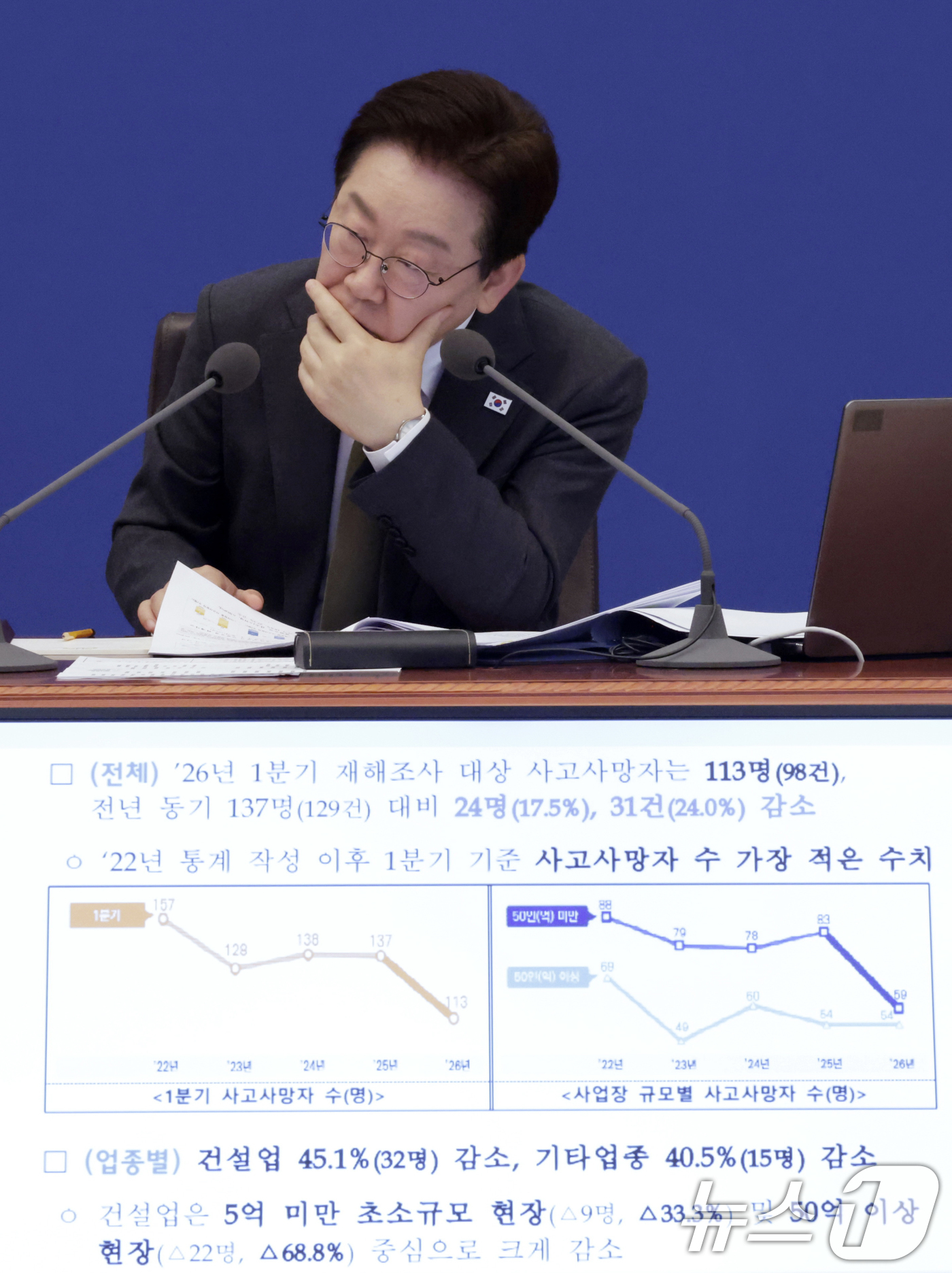 (서울=뉴스1) 이재명 기자 = 이재명 대통령이 14일 청와대에서 열린 제16회 국무회의 겸 제5차 비상경제점검회의에서 참석자 발언을 경청하고 있다. (청와대통신사진기자단) 202 …