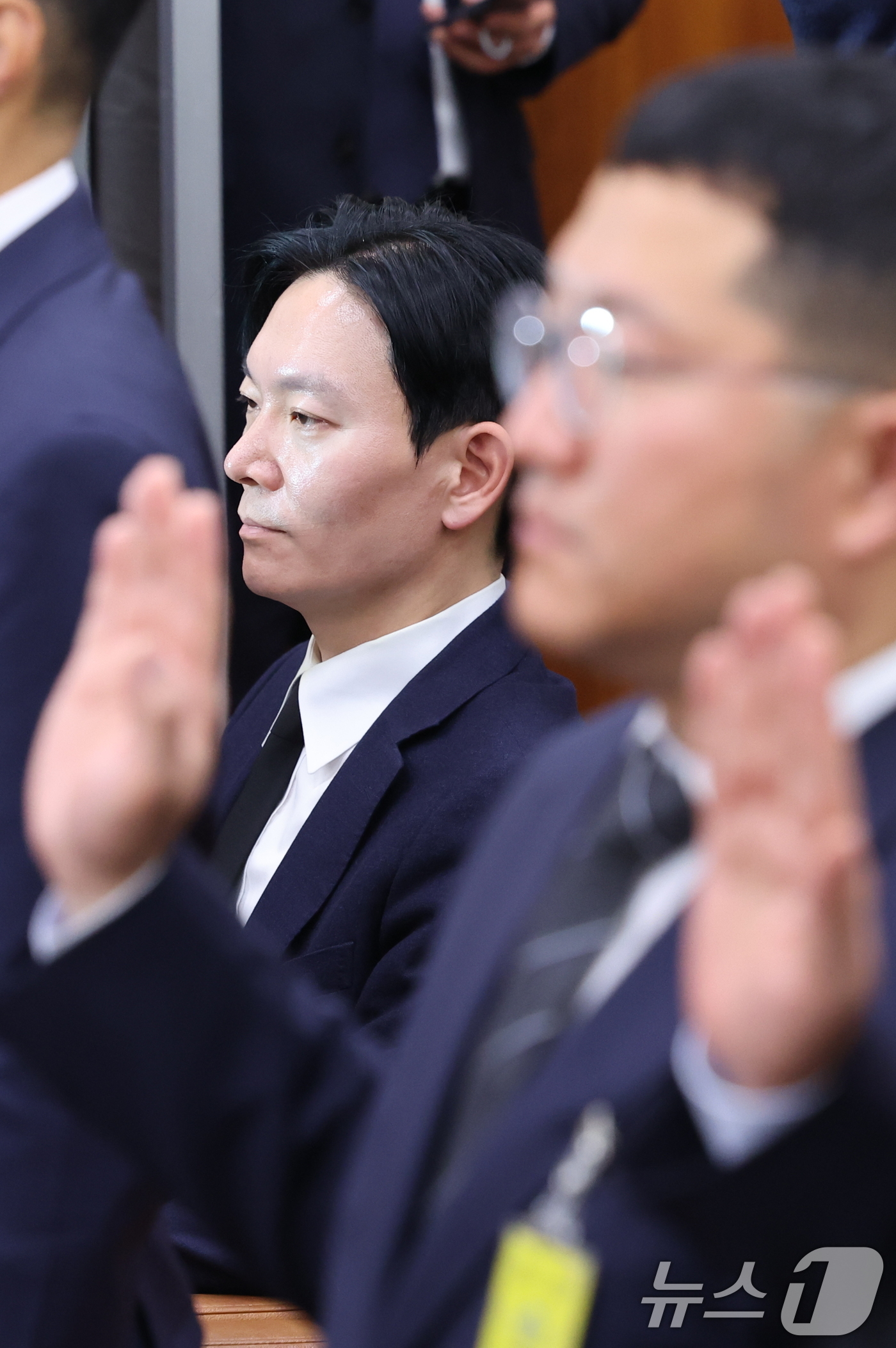 (서울=뉴스1) 신웅수 기자 = '쌍방울 대북 송금' 사건을 수사했던 박상용 검사가 14일 서울 여의도 국회 윤석열정권정치검찰조작기소의혹사건진상규명국정조사특별위원회에서 열린 쌍방울 …